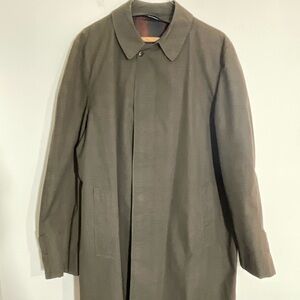 Frederick & Nelson Mens Trench Coat Jacket Vintage choc. brwn plaid Size 42 Reg